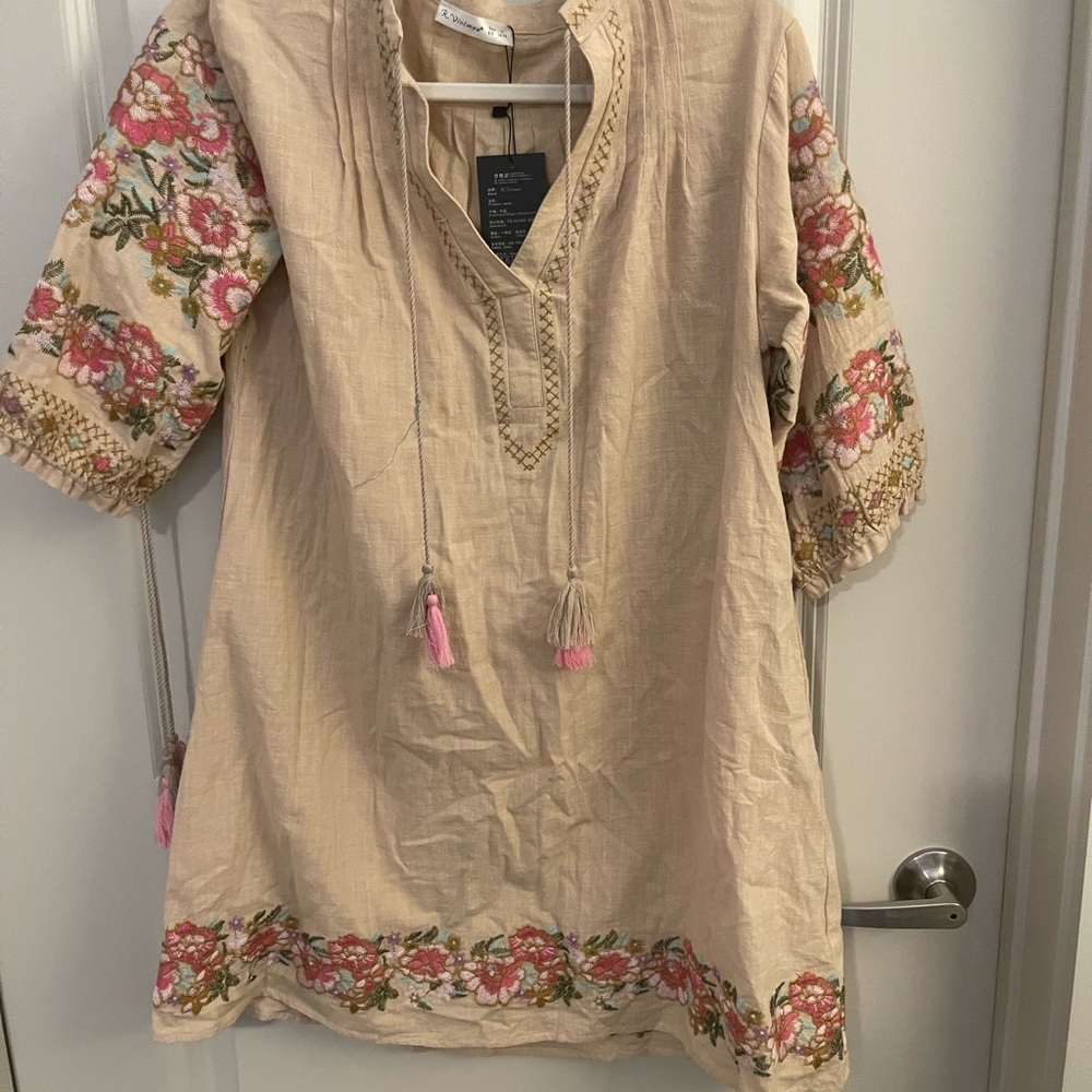 NWT Floral Embroidered Mini Dress